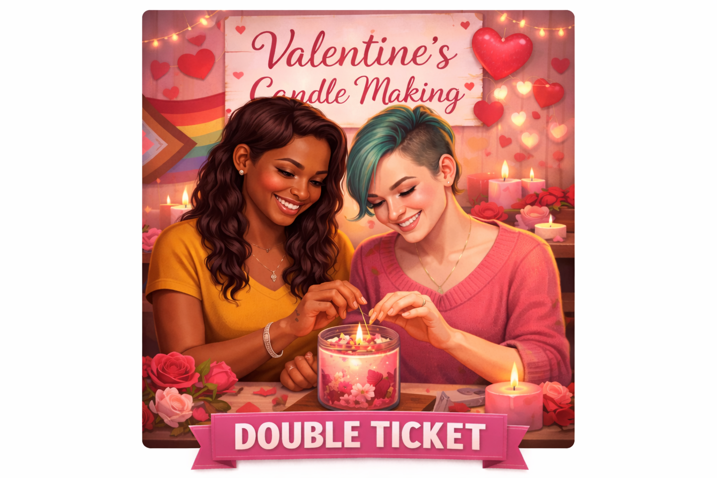 Sip, Scent, & Sex Talks: A Flirty Queer Women Centered Valentine’s Day Candle Making Experience