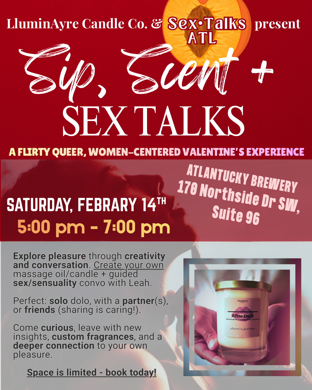 Sip, Scent, & Sex Talks: A Flirty Queer Women Centered Valentine’s Day Candle Making Experience